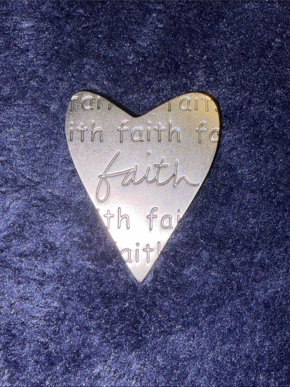 Heart-Shaped 'Faith' Engraved Brooch